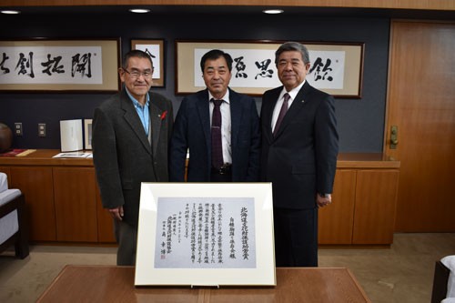 駒踊り保存会 受賞を報告(2019-11-21)