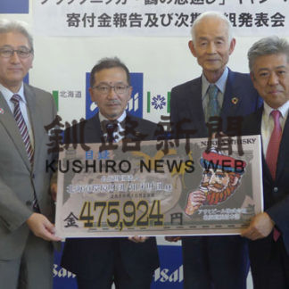 道環境、知床財団に　アサヒビールが寄付　「鶴の恩返し」運動で(2019-10-24)