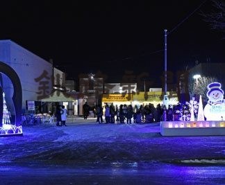 白糠の商店街にイルミの光(2020-01-04)