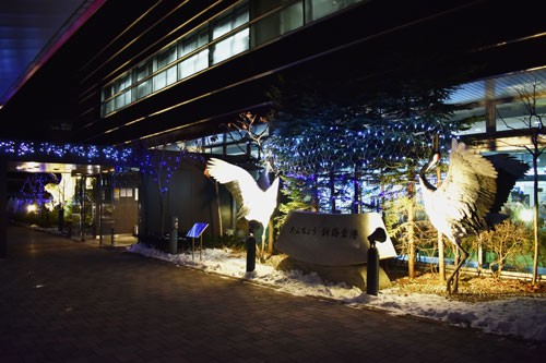 釧路空港モニュメントにイルミネーション(2020-01-05)