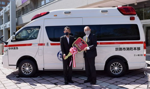 三ッ輪運輸が救急車寄贈「救命に携わる人の安全に」(2021-05-26)