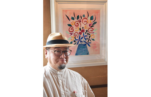 切り絵と絵の具で花表現、石丸さんが作品展(2021-07-22)