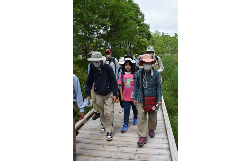 真新しい木道で散策、くしろせんもん学校公開講座 親子連れら楽しむ(2021-08-10)