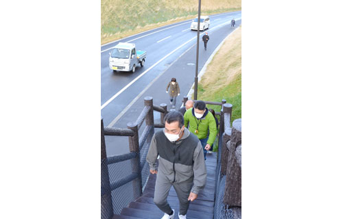 新役場と高台道路の避難ルート確認、浜中で訓練(2021-10-24)