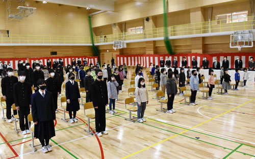 阿寒湖義務教育学校が開校記念式典(2021-11-21)