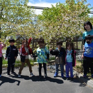 東雲小の雨宿満開　贈り主・品田さん「元気に育って」(2022-05-31)