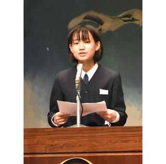 大沼さん（鶴居３年）中学生意見発表会で最優秀賞(2022-07-02)