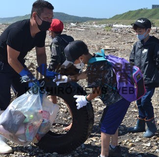 白糠の海岸、海洋ごみこんなに　漁協と児童が清掃活動　(2022-09-14)