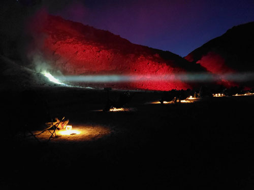 今年も硫黄山光で彩る ライトアップ「川湯の夜楽しんで」(2022-10-22)