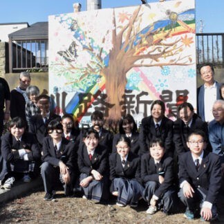 案内板に四季の絵　青陵中美術部が制作(2022-10-05)