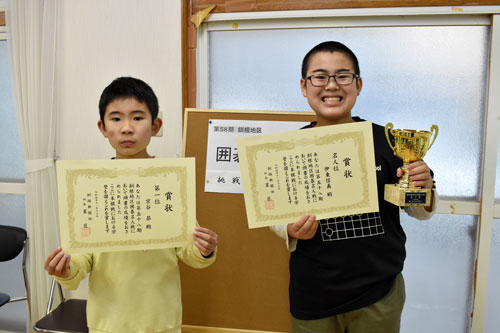 伊東さん(共栄中1年)釧根地区囲碁名人位連覇(2022-11-15)