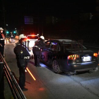 環状線大型検問で飲酒運転チェック　釧路署(2022-12-11)