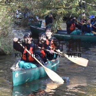 生坂村の中学生と交流　１４人来町、カヌーなど体験【標津】(2023-10-22)