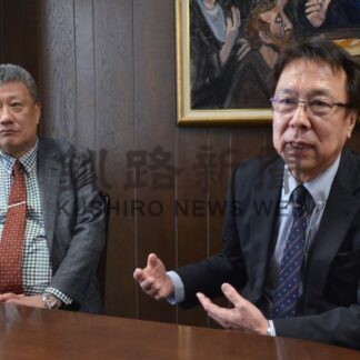 樽見氏本社訪れ抱負　阿寒観光協会事務局長就任【釧路市】(2024-01-26)