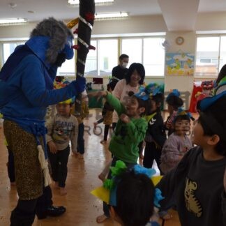 豆まいて鬼退治！　わかばフレンド幼稚園【釧路市】(2024-02-03)