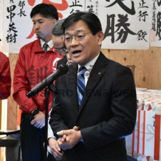 ４期目へ「新たな決意で前に」　村長選、大石氏の事務所開き【鶴居】(2024-03-17)