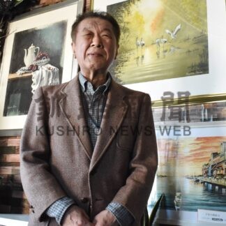 「ヘアーキック」で奈良さんの水彩画展、常連客に好評【釧路市】(2024-03-30)