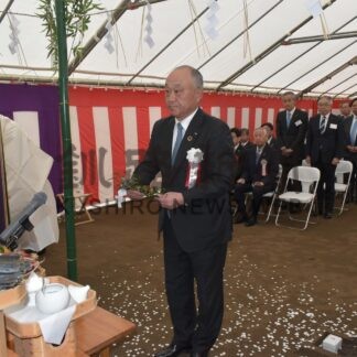 明治新工場、地鎮祭で工事の安全祈願【中標津】(2024-04-18)
