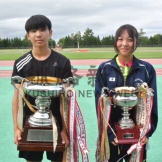 迎（武修館高２年）最優秀選手に　女子は小野（鳥取中２年）選出　陸上新人大会【釧路市】(2024-08-26)