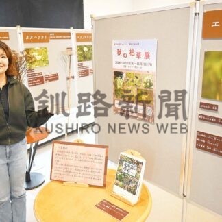 霧多布湿原の秋と夏の植物見比べて　センターで枯草展【浜中】(2024-11-01)