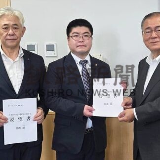 市議会の会派会派紬　新年度予算案に要望書【根室】(2024-10-22)