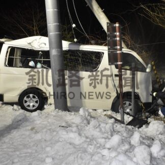 路外に逸脱し衝突　凍結路面で事故【根室】(2025-01-30)