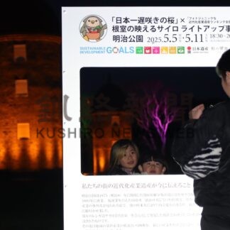 千島桜と赤レンガサイロ 幻想的に【根室】_3(2025-05-09)