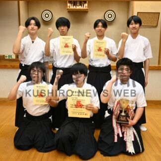 釧北陽女子連覇、標茶男子６年ぶりＶ　高体連釧根支部予選弓道【釧路市】(2025-05-27)