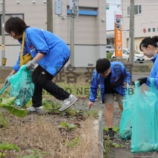 みこしコースを清掃　根室大地みらい信金　金刀比羅神社例大祭前に【根室市】(2025-08-07)