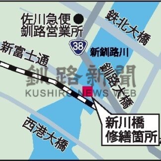新川橋１０月から通行止めに　老朽化で修繕工事【釧路市】(2025-09-23)